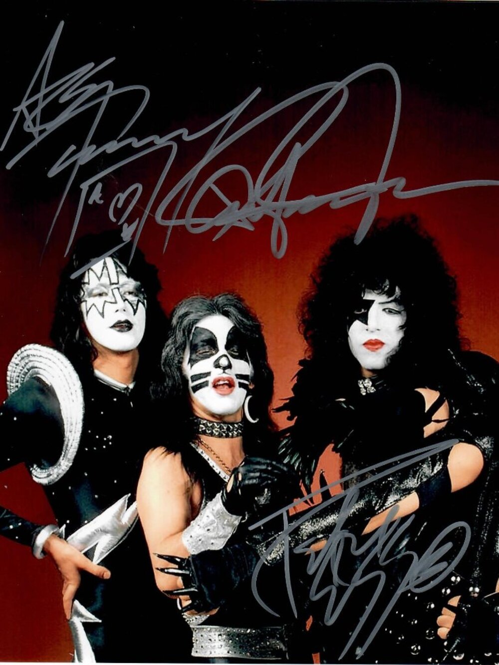 Kiss American Rock Band Paul Stanley Ace Frehley Peter Criss Signed 8X10 Photo